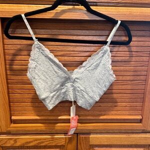 Elegant Gray Lace Bralette